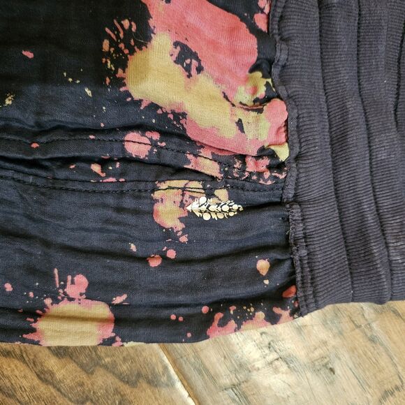 Free People Movement Day Trippin Blue Splatter Wide Leg Pants Cotton Medium M - Picture 7 of 8